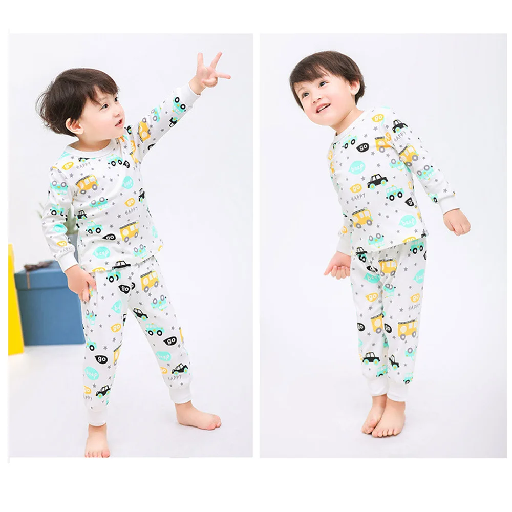 

Kids pajamas children sleepwear baby pajamas sets boys girls animal pyjamas cotton nightwear cartoon bus Homeclothes sleepweater