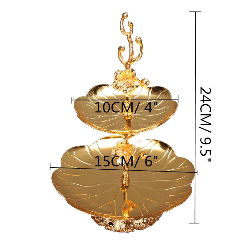 Золотой пластине металлическая, для подставки для пирожных Милые Роскошные фрукты гайка лоток Зарядное устройство тарелки для дома свадьбы нежный Украшение стола