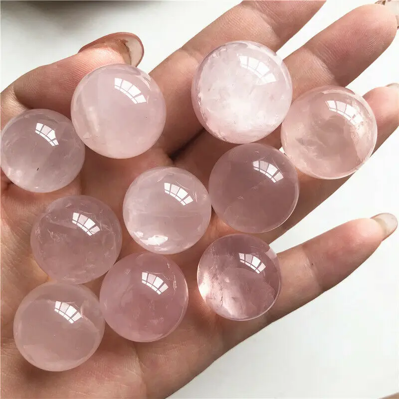

5pcs Natural Pink Rose Quartz Sphere Crystal Balls Reiki Healing Specimen 21-23mm Natural Quartz Crystals