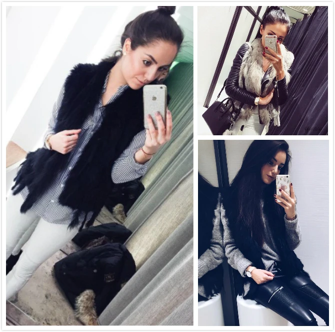 B real raccoon fur vest _0