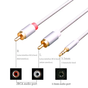 

Audio RCA Cable HIFI 3.5mm Jack male to 2RCA Male AUX Cables 0.5m 1m 1.5m for Edifer Home Theater DVD Smartphones Laptop