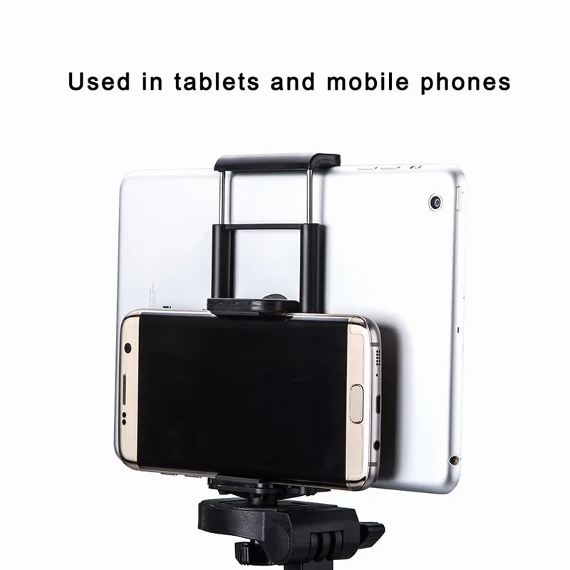 Portefeuille Tripod Mount Cell Phone Tablet Holder Mount Clip for Apple iPhone 8 Plus 7 X 6 iPad mini Pro 10.5 air 2 Clamp Stand (4)