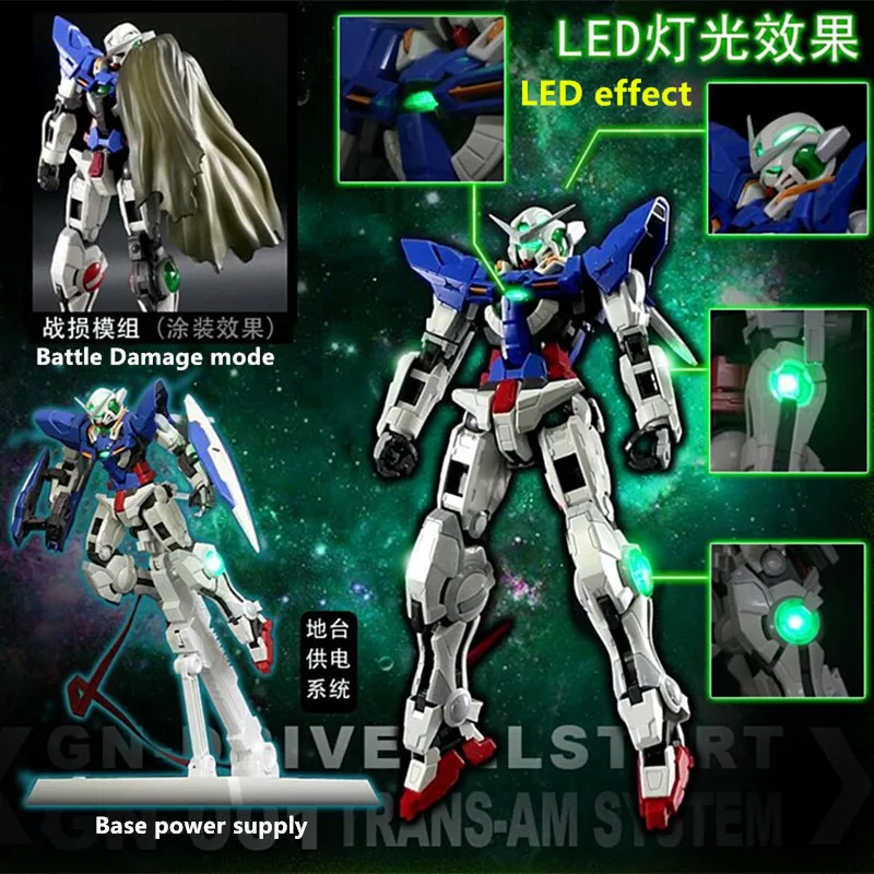 

Hobby Star HS model MG 1/100 GN-001 Exia 4 in 1 Gundam R1/R2/R3 4 form model with Led DH011