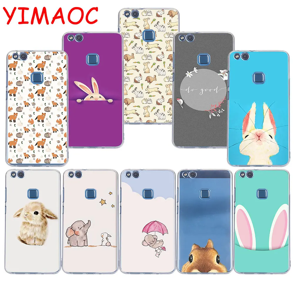 

YIMAOC 132z Cute little rabbit pet Soft TPU Case for Huawei P20 Pro P10 P9 P8 Lite P Smart Mate 10 lite 20 pro