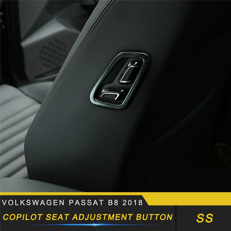 

For Volkswagen Passat B8 2018 Car Styling Copilot Seat Adjustment Button Switch Panel Cover Frame Sticker Interior Accessories