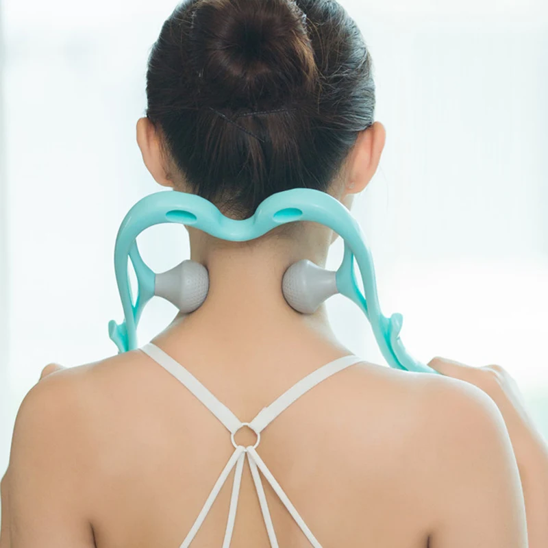 New Hot Neck Shoulder Massager Roller Ball Self massage Tool Back Pain