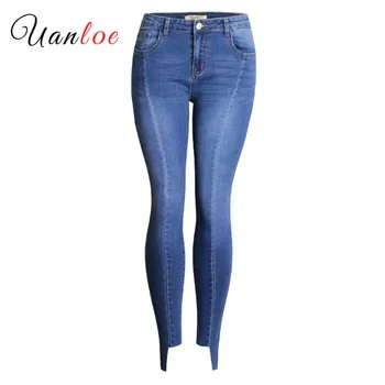 

2019 Women`s Fashion Jeans Patchwork Stretch Slim Fit Ripped Denim Pants Skinny Jeans Woman High Waist Sexy Jeans Femme