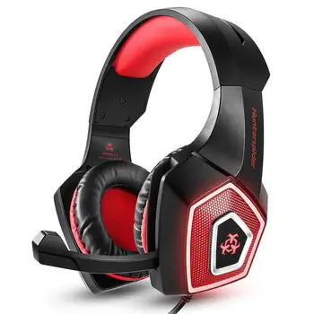 

Gaming Headsets Big Headphones with Light Mic Stereo Bass Game Gaming Headset for PS4 Slim Pro PC Laptop Bendable Headband Q70