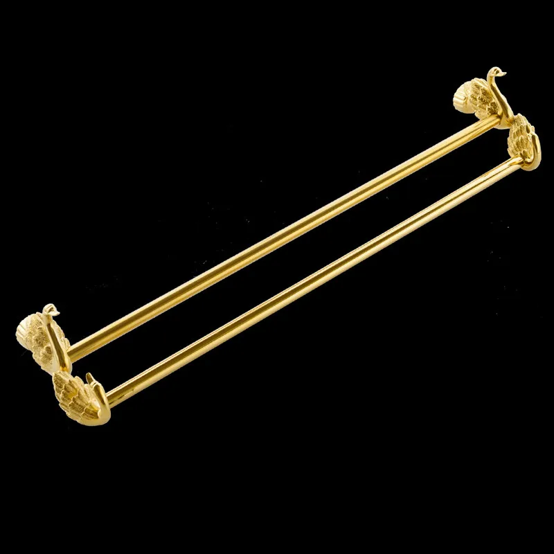 Bathroom Hardware Set Kit Accessories Wall Shelf Towel Bar Rack Rail Robe Hanger Toilet Brush Paper Holder MB-0969A Swan Gold,toilet paper holder