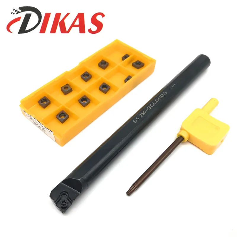 

1PCS S12M-SCLCR06 Lathe tool holder and 10PCS CCMT060204 UE6020 VP15TF CNC lathe. Adapt to CCMT060204