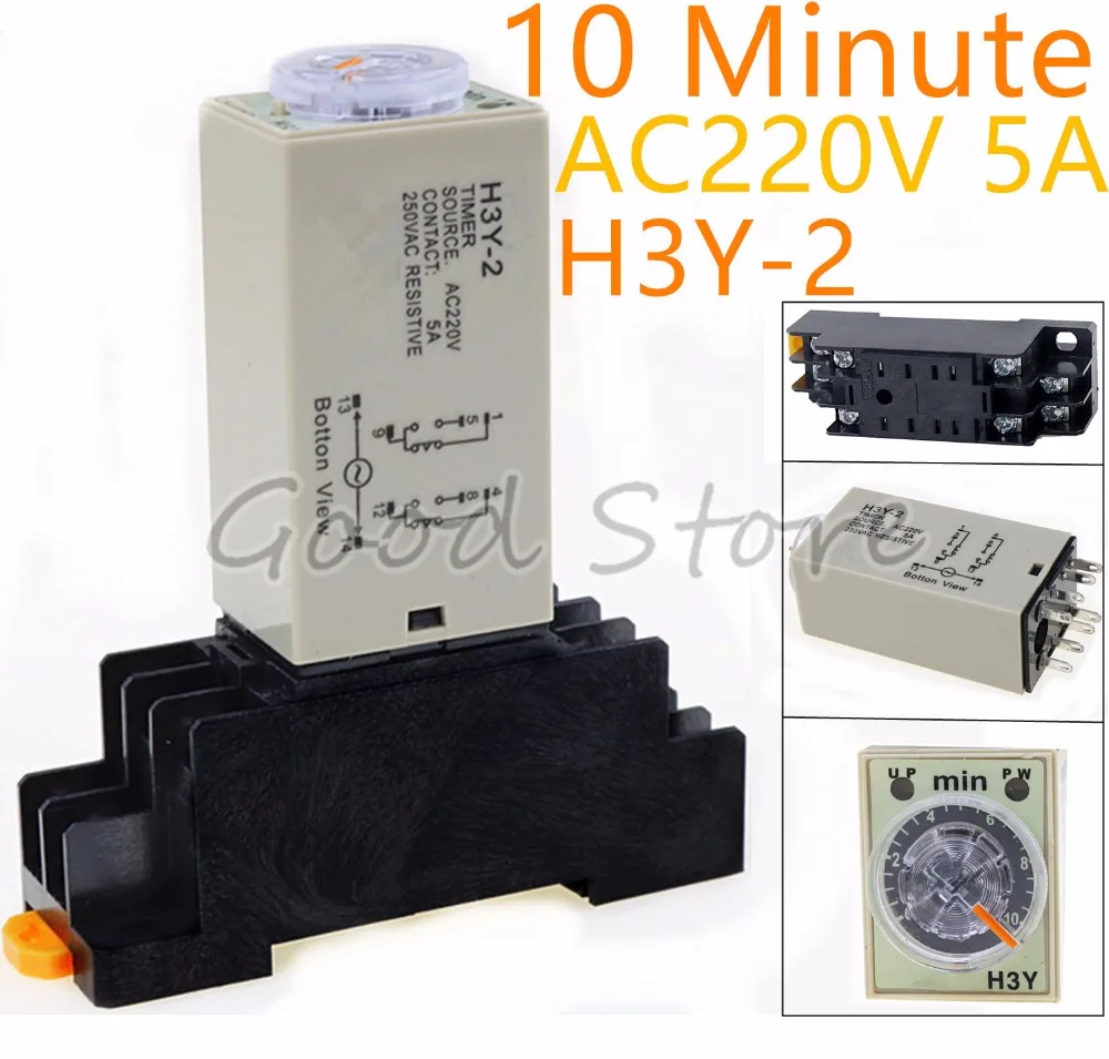 

1SET H3Y-2 10MIN 220V Small time relay power on time delay silver point