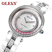 Fashion Brand Women Rolling Drill Dress Watches Luxury Quicksand Casual Clock Genuine Leather Rhinestone Lady Wrist