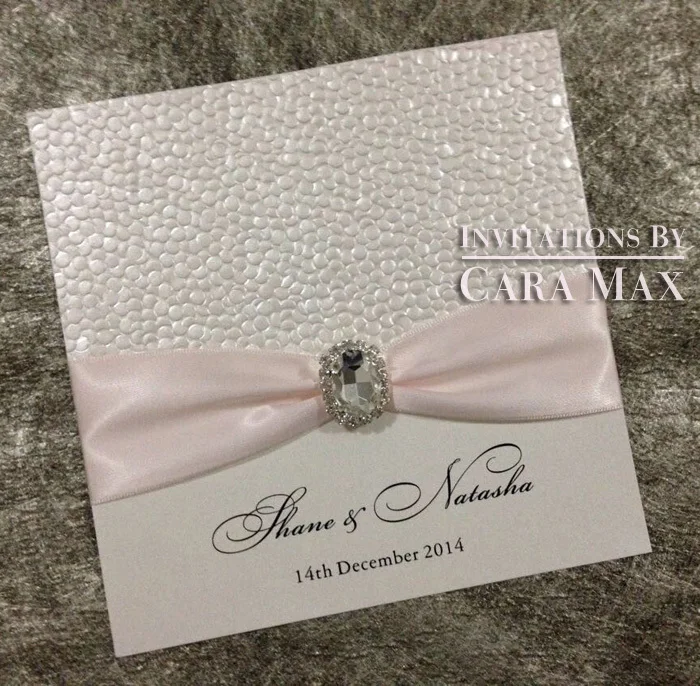  CA0692 Embossed Pebble Pearlescent Paper Wedding Invitation Cards - 1989597135