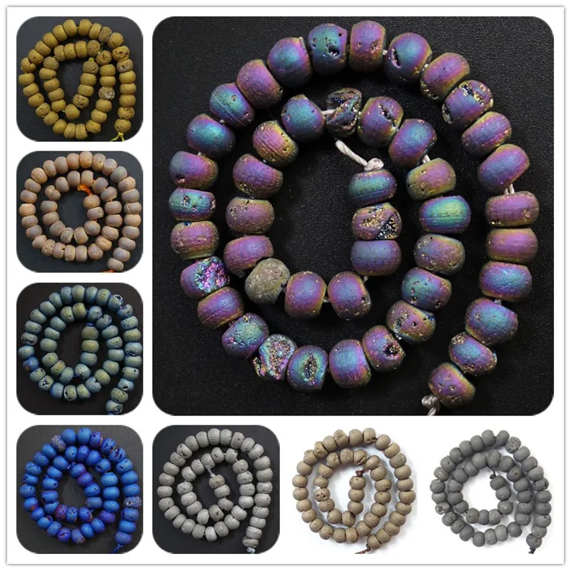 2019 New!! Wholesale 1 Strand Titanium Coated Druzy Geode Stone Loose Bead 6mm/8mm/10mm Choose You Like (Min.order 10$ mix) photo
