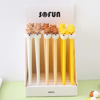 

36 pcs/lot Hamster Gel Pen Cute 0.5mm Black Ink Neutral pen office School writing Supplies Stationery gift