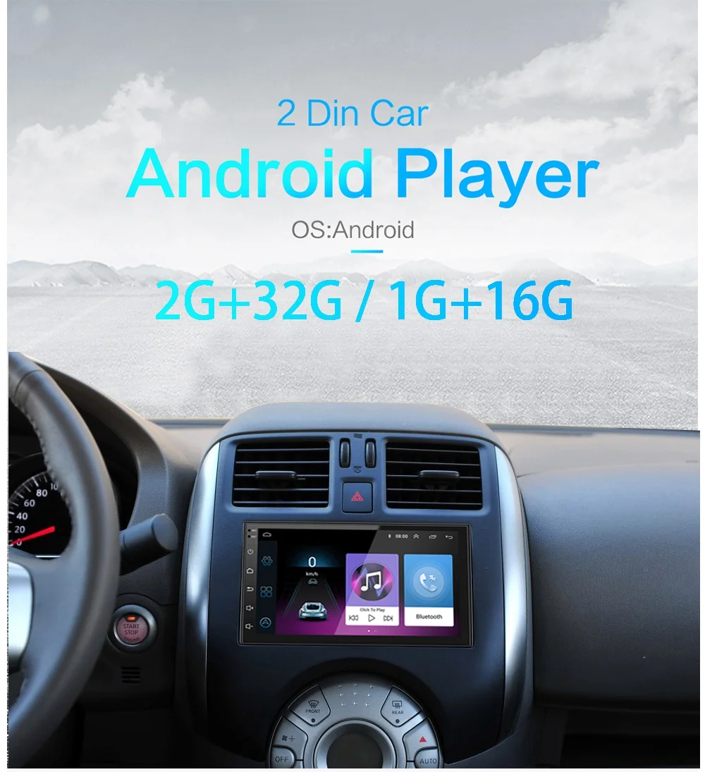2G+ 32G 2DIN Android 8,1 GO автомобильный DVD мультимедийный плеер для Volkswagen Nissan hyundai Kia Suzuki " автомобильный Радио gps навигация WiFi