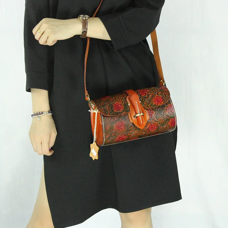 Сумка Кроссбоди из натуральной кожи ягненка|bag retro|leather messenger bagethnic bag |