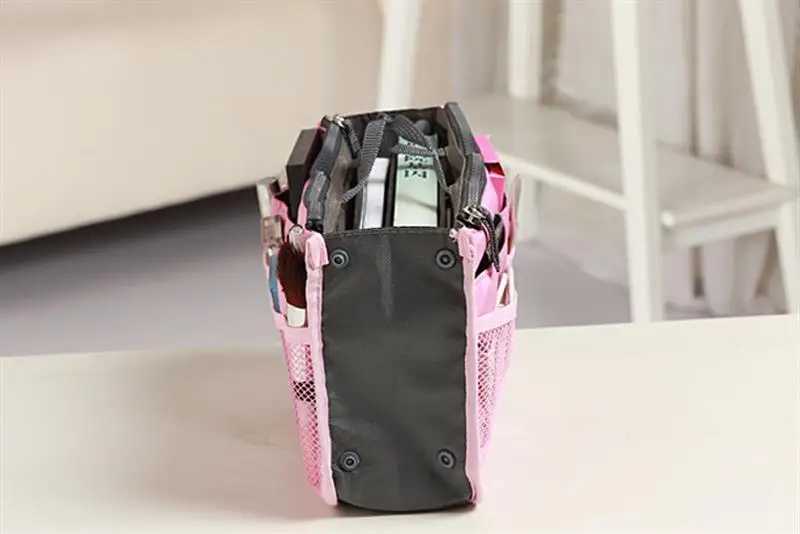 Женская косметическая сумка-Органайзер с двойной молнией, портативная многофункциональная дорожная сумка с карманами, сумка для макияжа