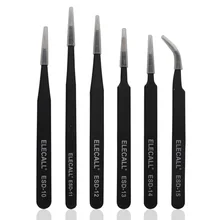 6 шт./1 лот противостоит коррозии антистатические для точной работы и электрического обслуживания пинцеты прямые, изогнутые