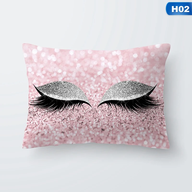 

Fashion Cartoon Gold Eyelash Cushions Covers Home Decor Pillow Covers Car Sofa Bedroom Throw Pillows Pillowcase 17 Colors