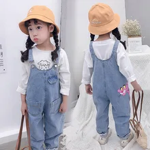 Джинсовые комбинезоны для мальчиков и девочек; хлопковая Качественная детская одежда