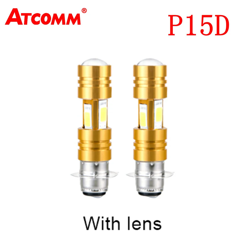 

ATcomm 1Pcs P15D LED Motorcycle Headlight 12V COB Chip 6500K Super White 3400Lm LED Phare Moto Bike Scooter Faro Motocicleta