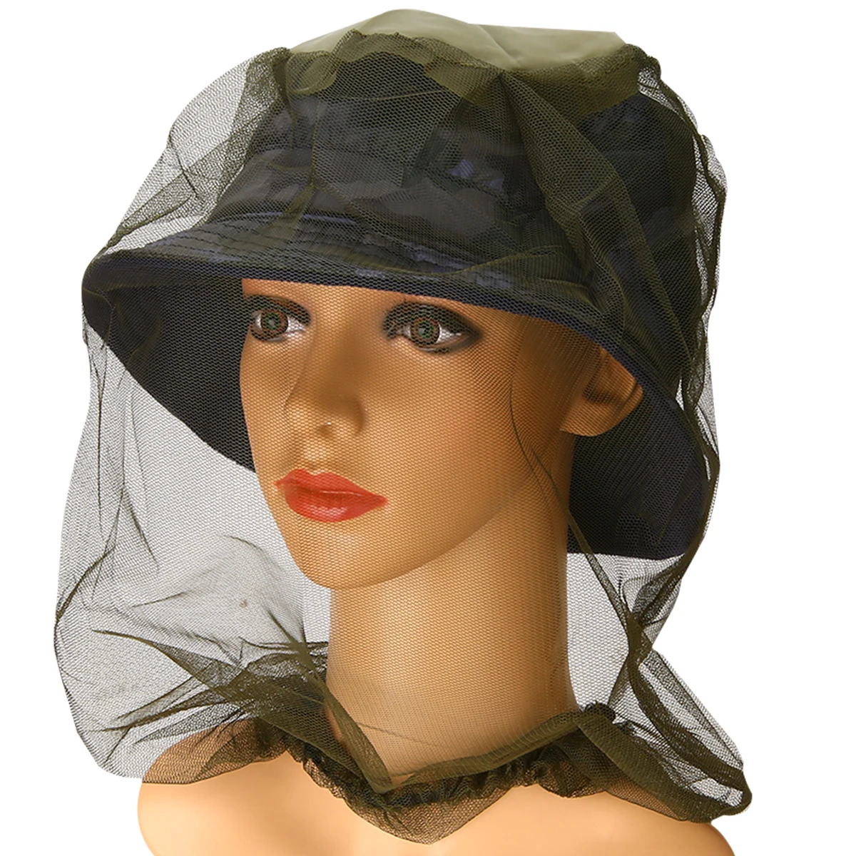 1Pcs Anti-mosquito Hat Head Net Protector Bee Bug Mesh Insect Face Protector Outdoor Fishing Hunting Net Hat Mask Cap
