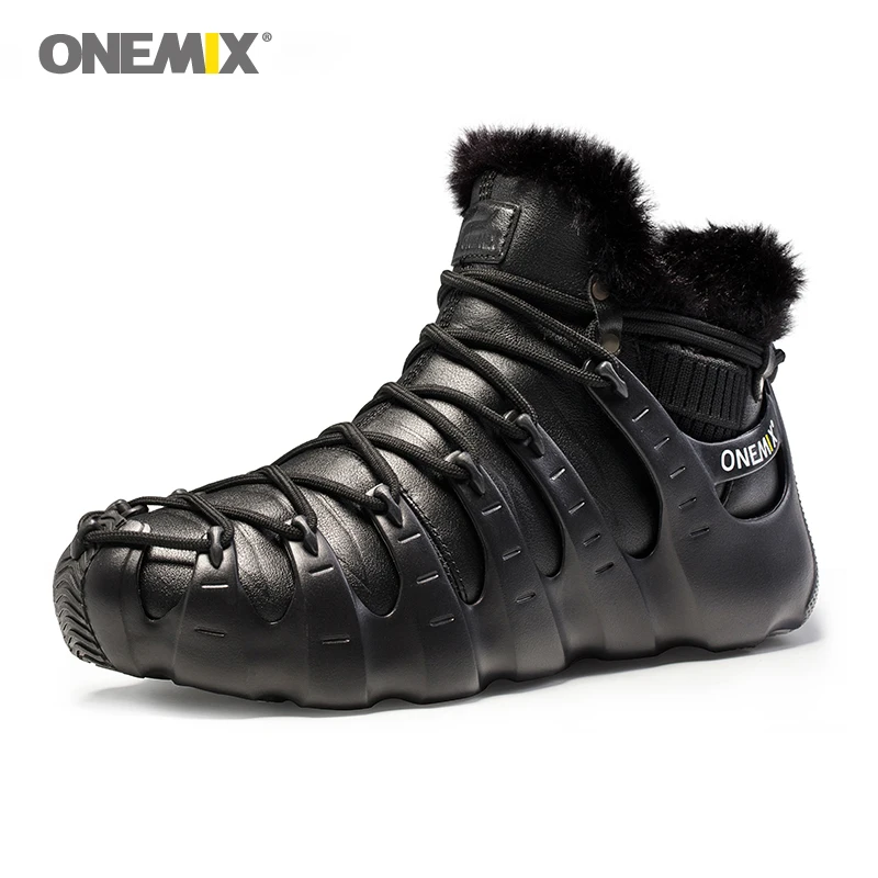 ONEMIX/зимняя прогулочная обувь для мужчин; горные ботинки; теплая Женская обувь для альпинизма; мужские спортивные кроссовки черного цвета