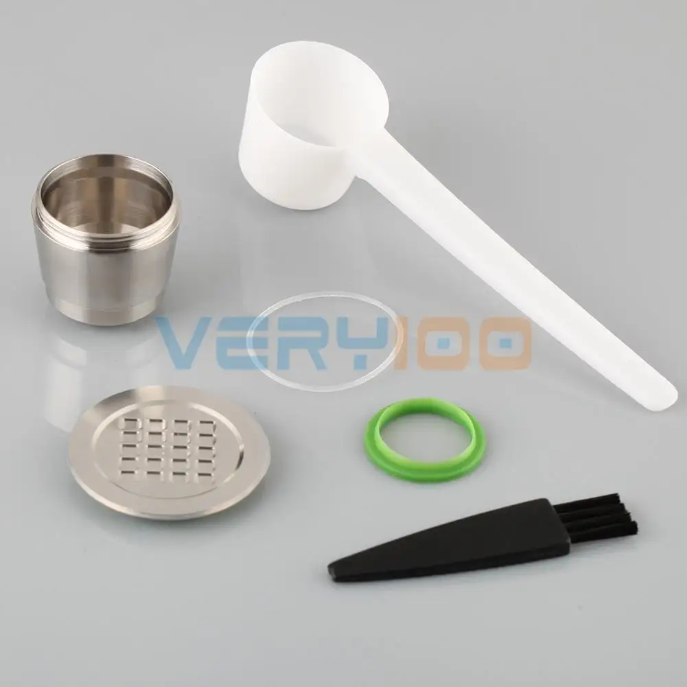  NEW 2-GEN STAINLESS STEEL Metal Capsule Refillable Reusable for Nespresso Machine Free Shipping! 