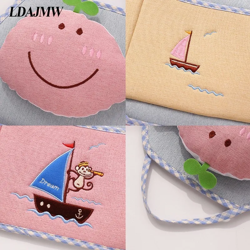 LDAJMW Linen Cartoon Monkey Embroidery 1-4 Pockets Wall Hanging Storage Bag Children Room Organizer Pouch