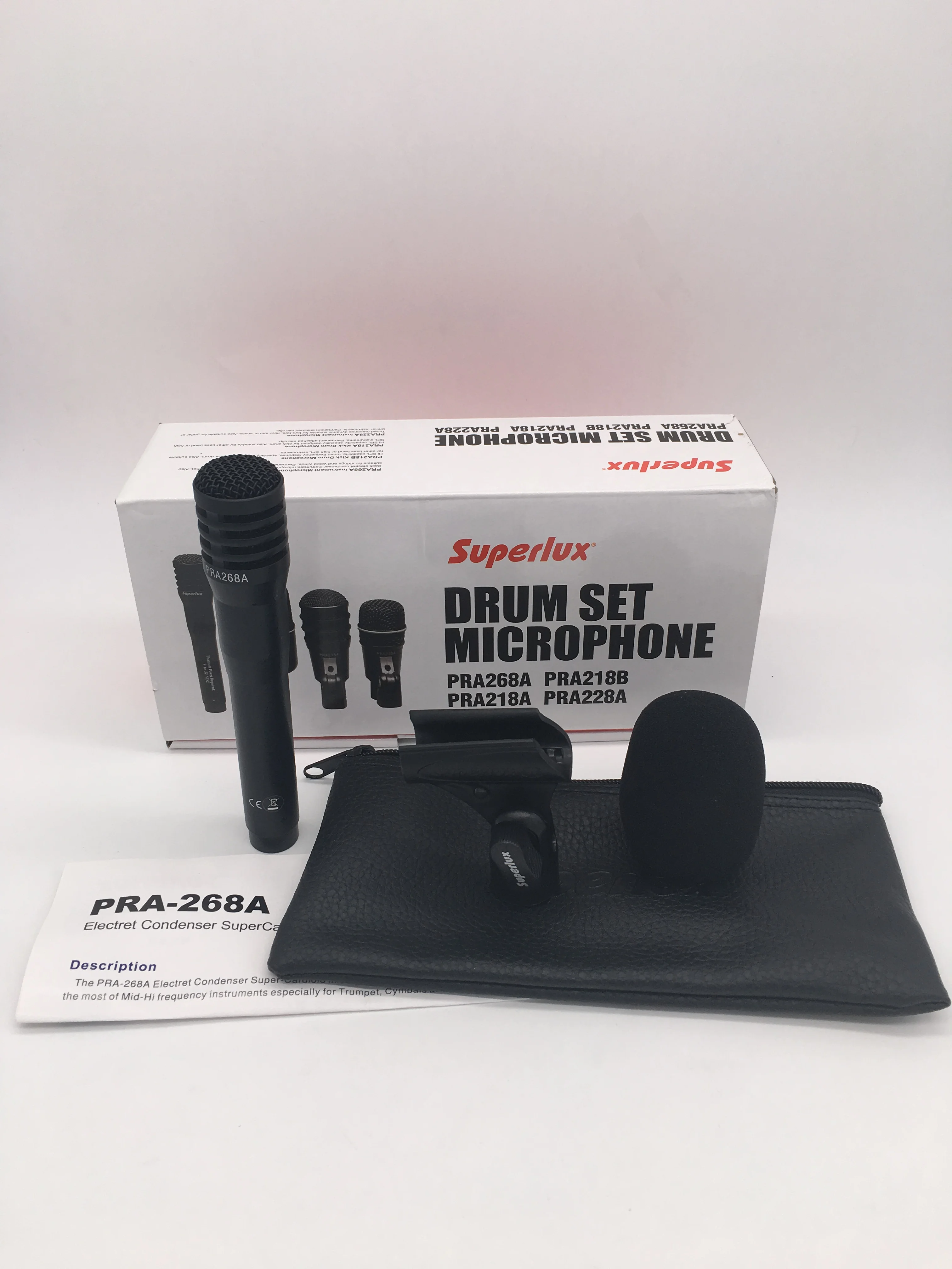 

Superlux PRA268A musical Instrument pick up microphone condenser recording microphone for drum set overhead or hi-hat