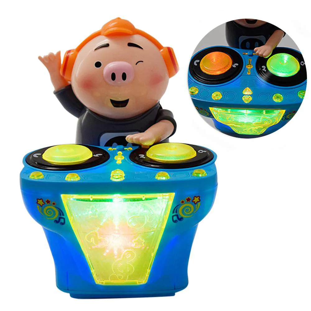 Музыка качалка электрические игрушки "Свинка" освещение детские игрушки эквалайзер хлопающая свинья Младенческая Электрическая