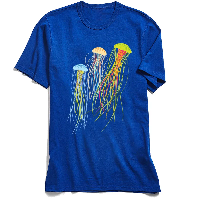 Camisa мужская синяя футболка с Медузой друзей забавные новогодние футболки
