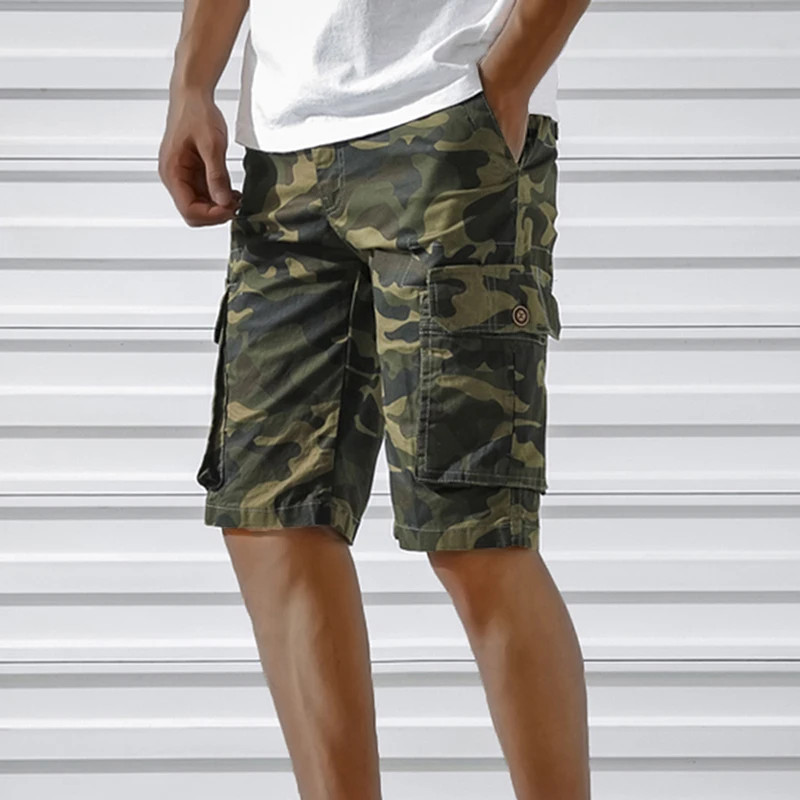 

MJARTORIA Mens Summer Casual Camouflage Cargo Shorts New Loose Slim Fit Multi-Pocket Overall Outdoor Straight Fashion Shorts