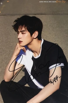 

hand Signed Cha Eun Woo autographed group photo RISE UP 5*7 K-POP 072018