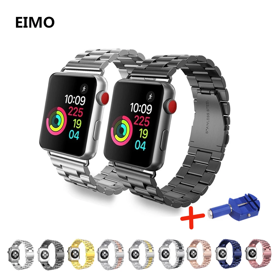 Ремешок из нержавеющей стали для Apple watch band 44 мм 38 браслет iwatch 42 40 звеньевой