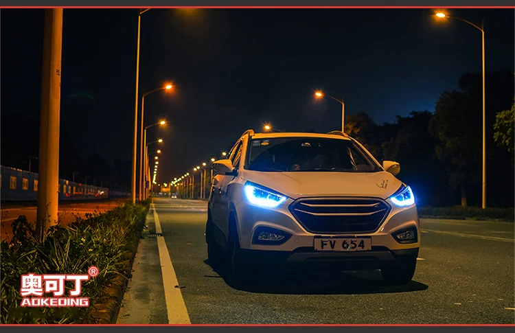 АКД стайлинга автомобилей фара для hyundai IX35 фары автомобиля Tuscon светодиодный задний фонарь светодиодный DRL Bi Xenon объектив дальнего света парковка противотуманная фара