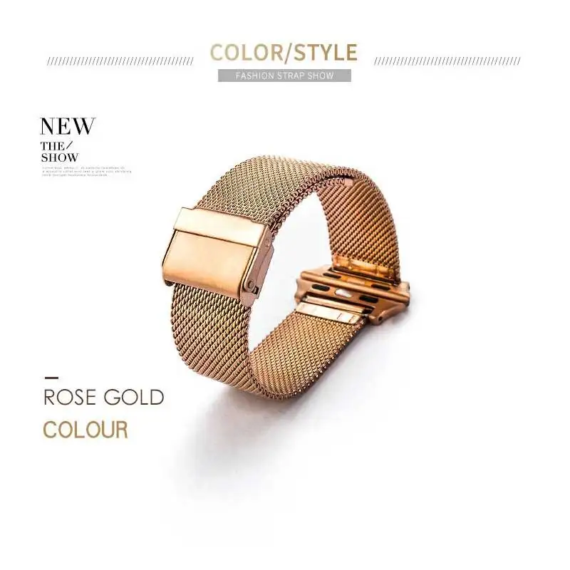 MEIKANGHUI Newest Stainless Steel Milanese Loop For Apple Watch band 42mm 38mm strap for iwatch 1 2 3 Link Bracelet