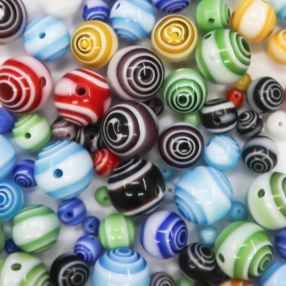 

Mix Millefiori Lampwork Glass Beads Screw Shiny Round Ball 4mm, 6mm, 8mm, 10mm 12mm mixed colors