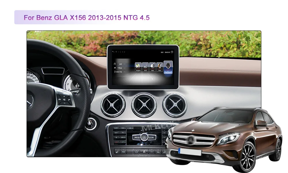 Discount HD Android 7.1 4-Core RAM 3G+32G Car Radio GPS Navigation WiFi Bluetooth Head Unit Screen for Mercedes Benz GLA X156 2013-2017 4
