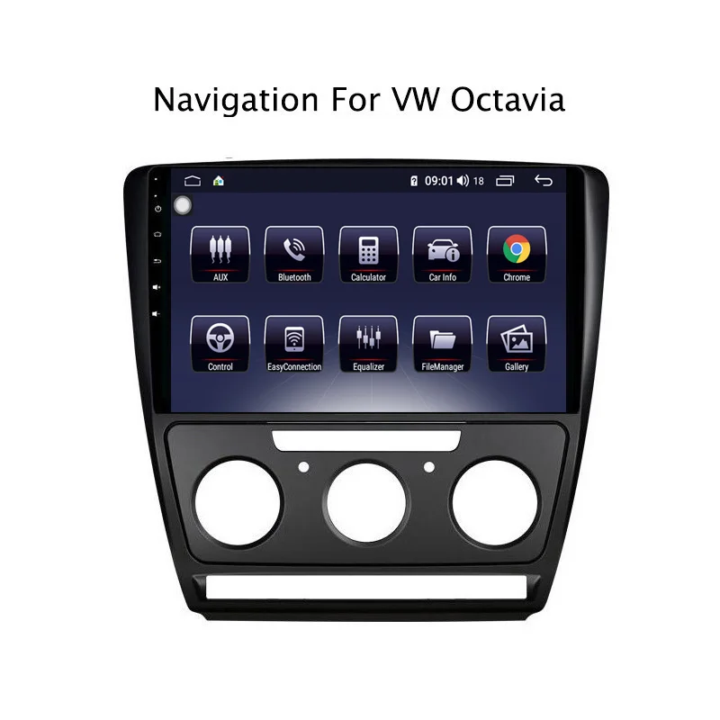 Perfect 10.1" Android 8.1 8 core 4G RAM 64G ROM GPS Navigation Car Radio For Skoda Octavia 2007-2014,with Carplay/4G LTE 1