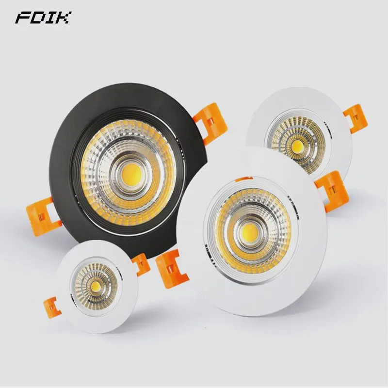 

Dimmable Recessed LED Downlights 9W12W15W COB LED Ceiling Spot Lights 110-220V Warm Cold White LED Ceiling Lamps Indoor Lighting