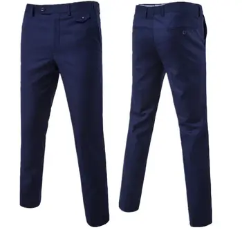 

2017 slim fit Summer Business men formal suit pants wedding bridegroom trousers S-6XL 9 color High quality trousers