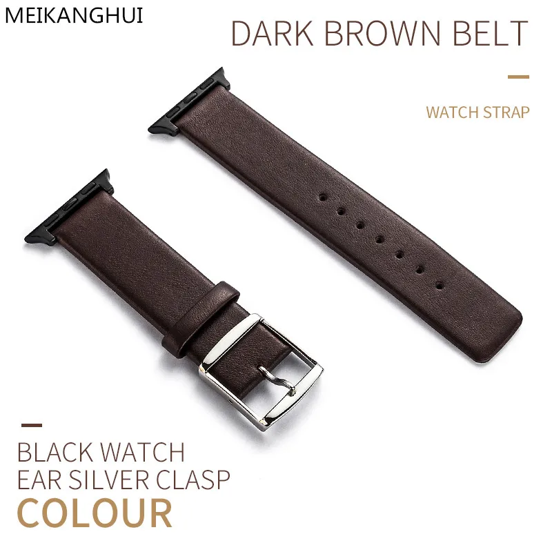 MEIKANGHUI New Arrival Genuine Leather Watch Band For Apple Watch Strap 42mm 38mm Series 3 2 5