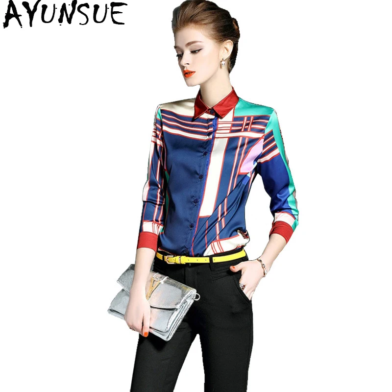 

AYUNSUE 2018 Women's Fashion Blouses Female Shirt Office Ladies Autumn Blouse Clothes For Women Tops blusa feminina 714C0214