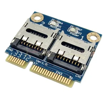 

Dual TF Micro SD Card to Mini PCI-E Express with half Bracket Memory Card Reader Adapter CY