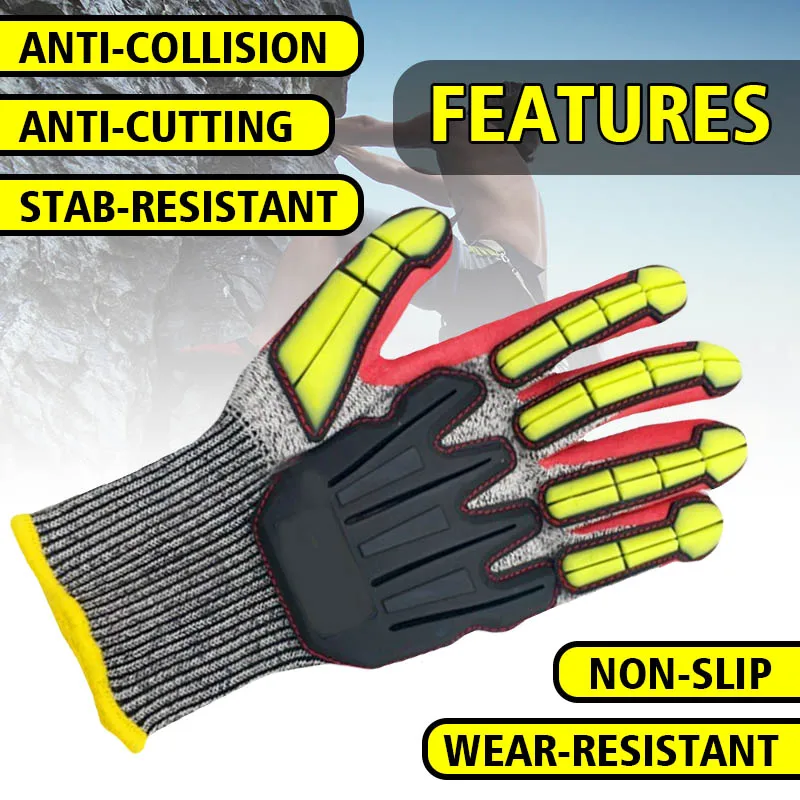 

1Pair Level 5 Cut-Resistant Safety Gloves Anti Cut/accidental Injury/Collision/Vibration/Stab/Slip Outdoor Sport Work Protection