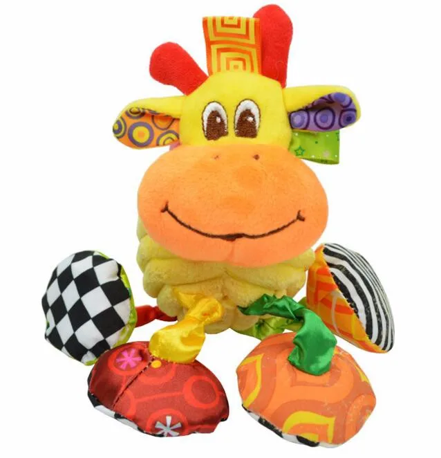 Sozzy прекрасный продавать Детские Обучающие Развивающие плюшевые игрушки милые тяните токарный станок Висячие погремушки скидка 20 - Цвет: E giraffe