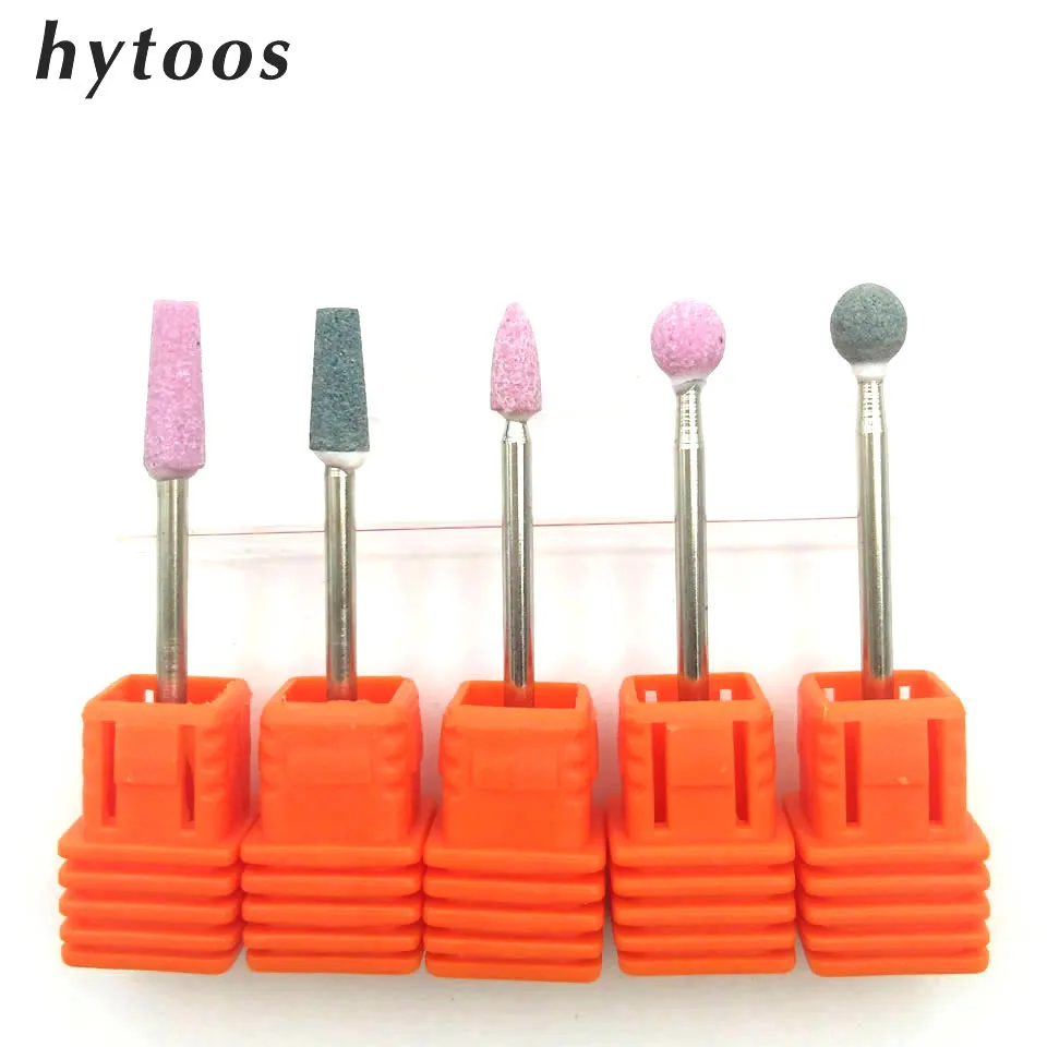 

HYTOOS 1Pc Corundum Nail Drill Bit Grinder Nozzle Deburring Cuticle Nail Art Cutters Polishing Buffer Burr Drill Accessories