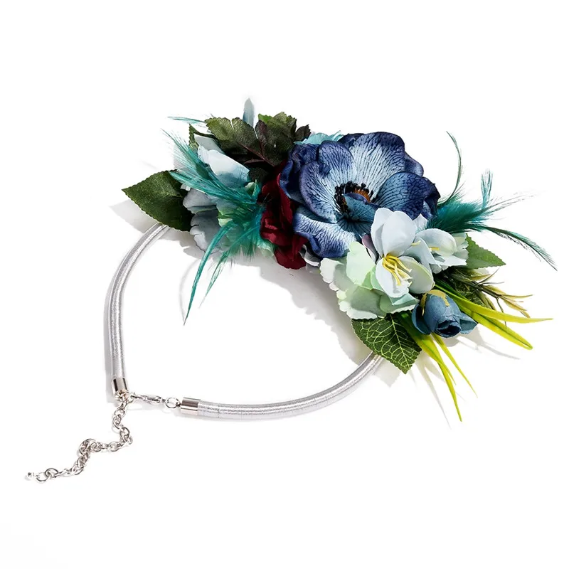 Pinksee, богемное романтическое тканевое колье в виде розы для женщин, эффектное ожерелье, летнее ожерелье, очаровательное ювелирное изделие